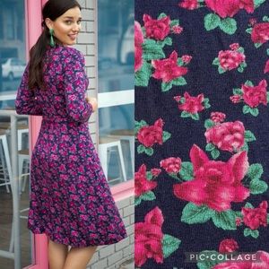 Betabrand Venus Wrap Dress Dog Floral M